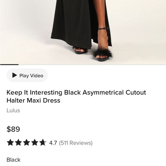 New/Never Worn: Lulu's Chic Black One-Shoulder Gown - Large - Picture 5 of 7